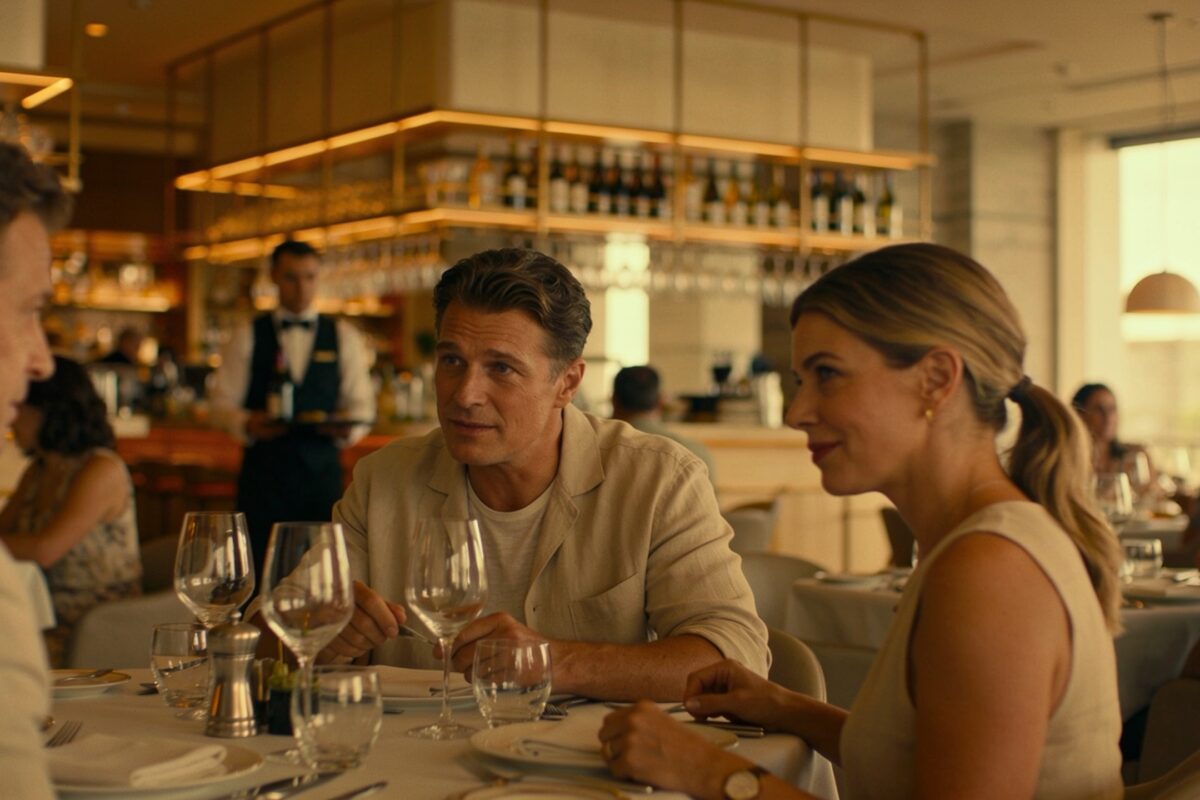 Elegant fine dining table setting in an upscale restaurant