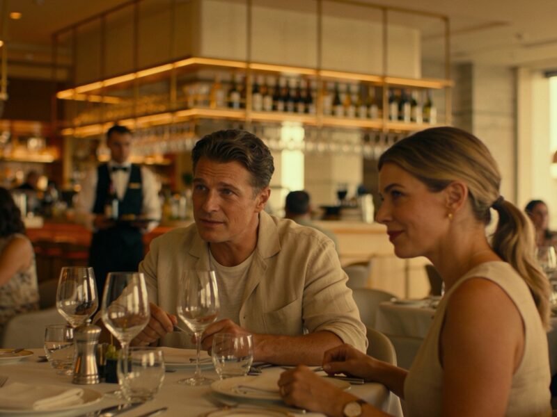 Elegant fine dining table setting in an upscale restaurant