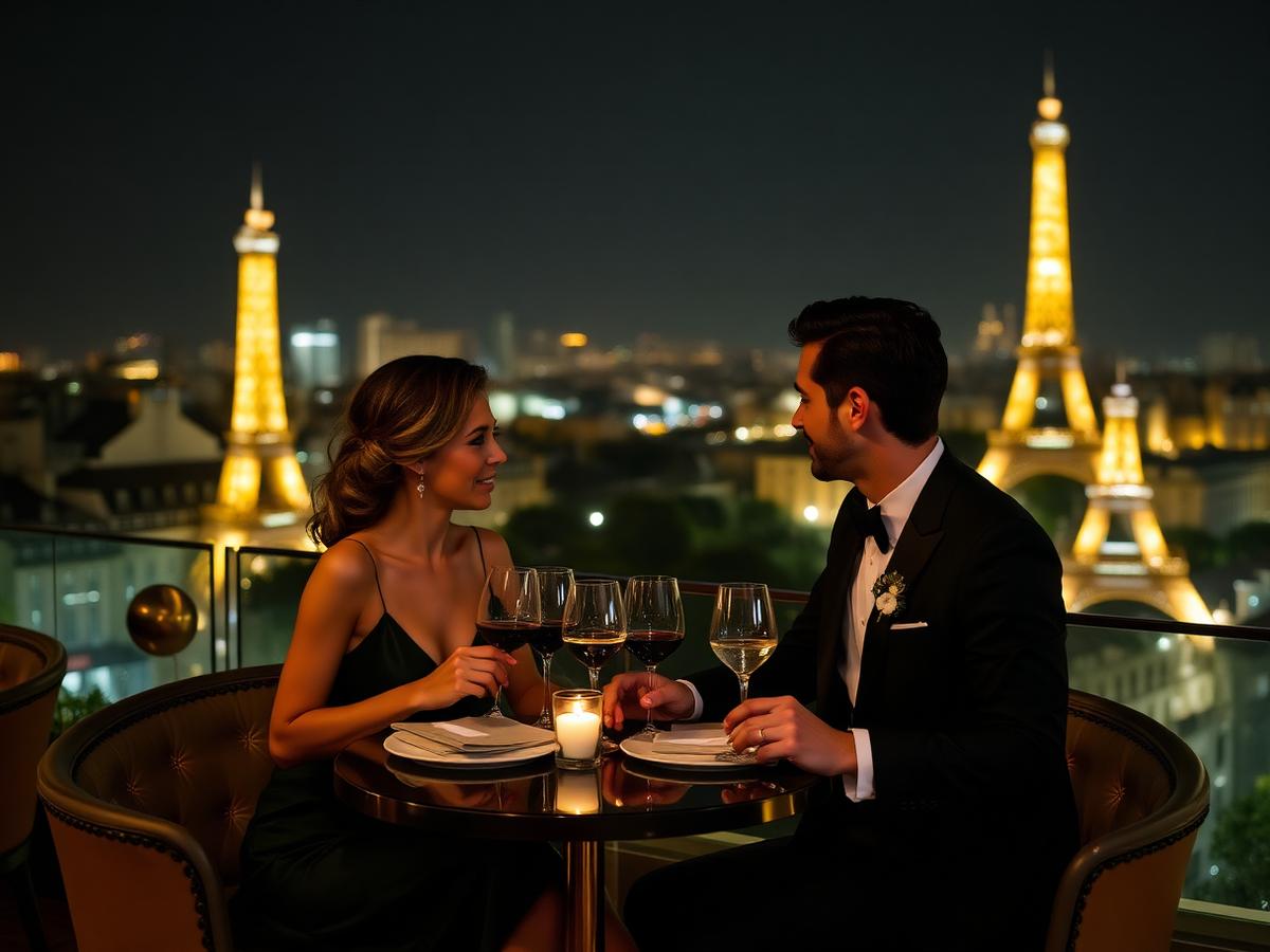 Private dinner in Paris with candlelight and elegant table setting