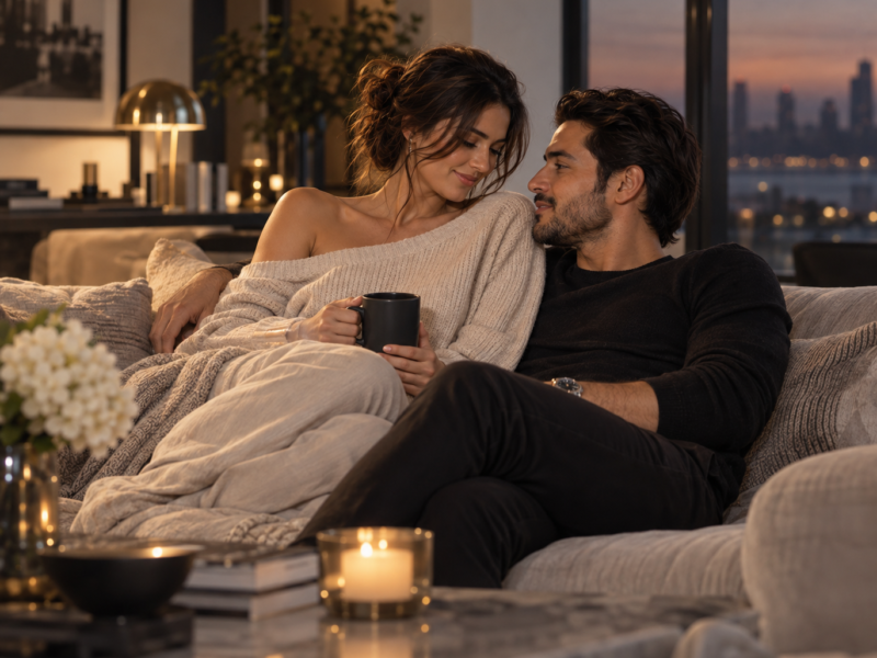 Couple sharing a warm and respectful moment in a healthy relationship