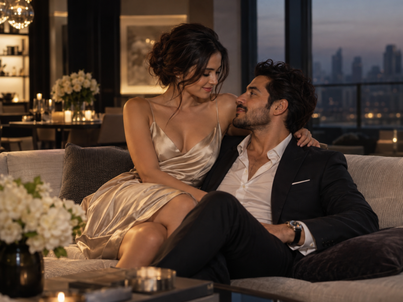 Couple sharing an intimate conversation and emotional connection
